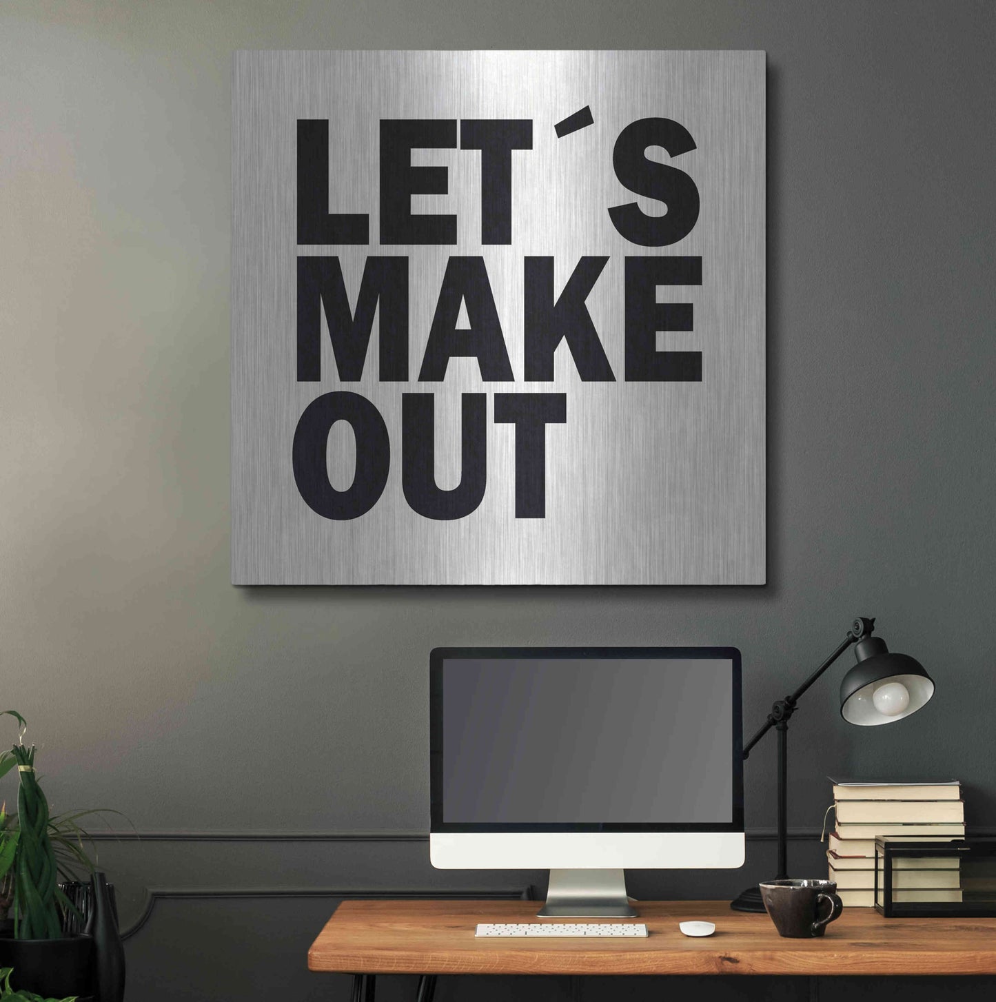 Luxe Metal Art 'Let's Make Out' by Nicklas Gustafsson, Metal Wall Art,36x36