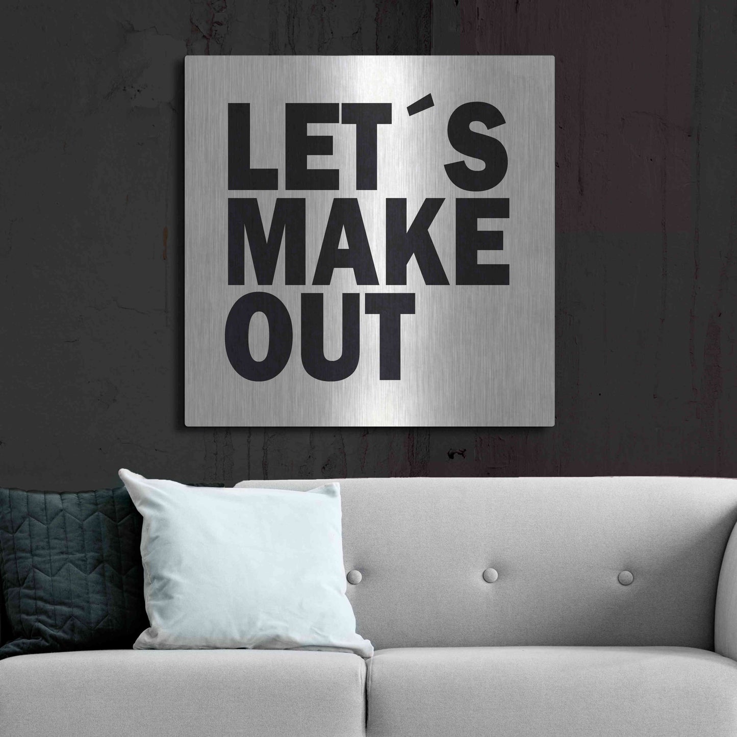 Luxe Metal Art 'Let's Make Out' by Nicklas Gustafsson, Metal Wall Art,36x36