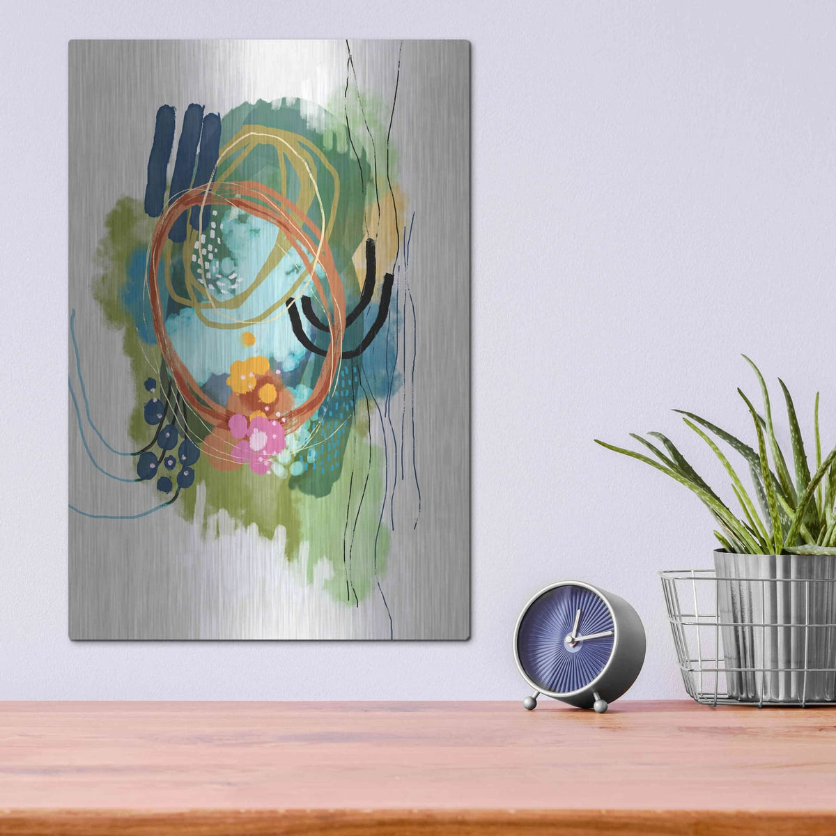 'Lilies On The Lake' by Ishita Banerjee – Metal Wall Art, 12x16 room view