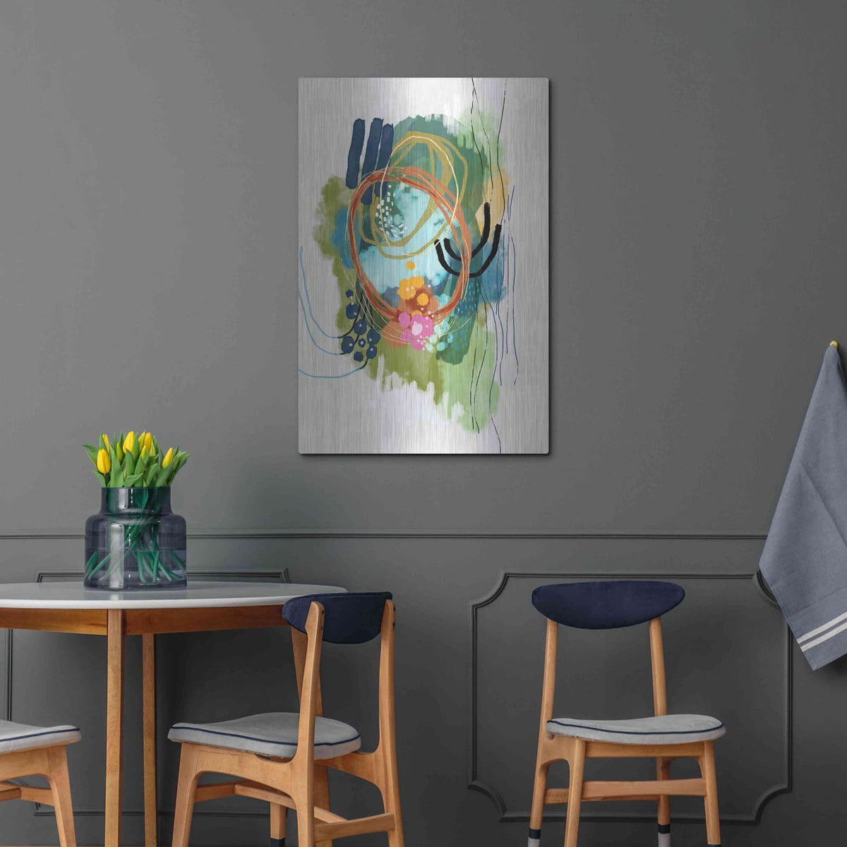 'Lilies On The Lake' by Ishita Banerjee – Metal Wall Art, 24x36 room view
