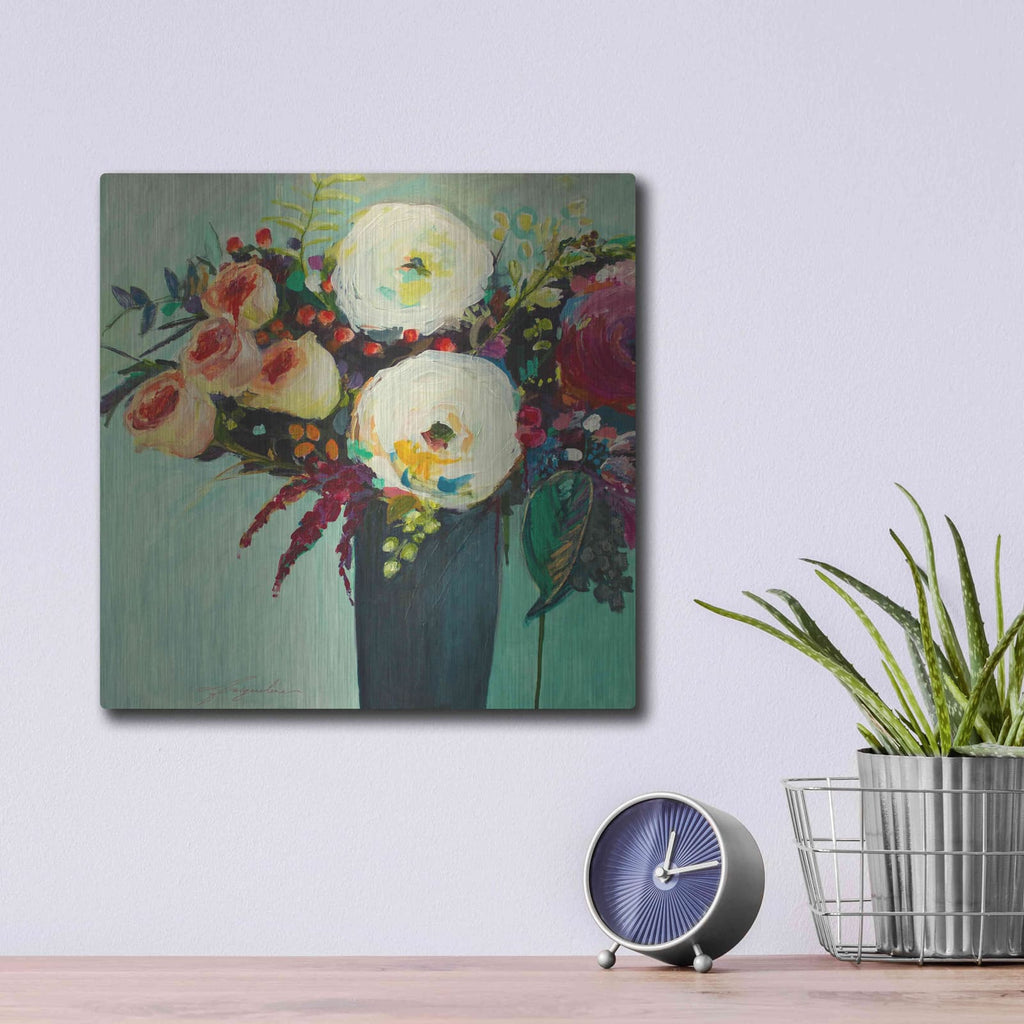 'Ode to Summer 9' by Jacqueline Brewer – Metal Wall Art, 12x12 room view