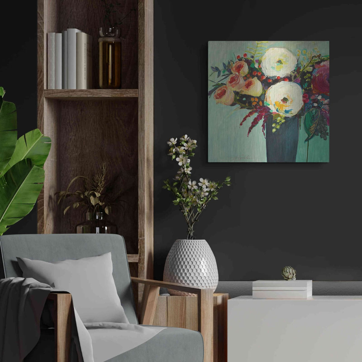 'Ode to Summer 9' by Jacqueline Brewer – Metal Wall Art, 24x24 room view