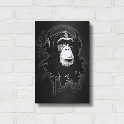 Luxe Metal Art 'Monkey Business Black' by Nicklas Gustafsson, Metal Wall Art,12x16