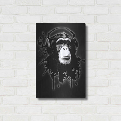 Luxe Metal Art 'Monkey Business Black' by Nicklas Gustafsson, Metal Wall Art,16x24