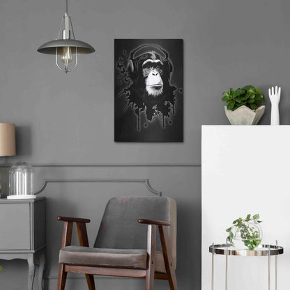 Luxe Metal Art 'Monkey Business Black' by Nicklas Gustafsson, Metal Wall Art,16x24