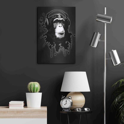 Luxe Metal Art 'Monkey Business Black' by Nicklas Gustafsson, Metal Wall Art,16x24