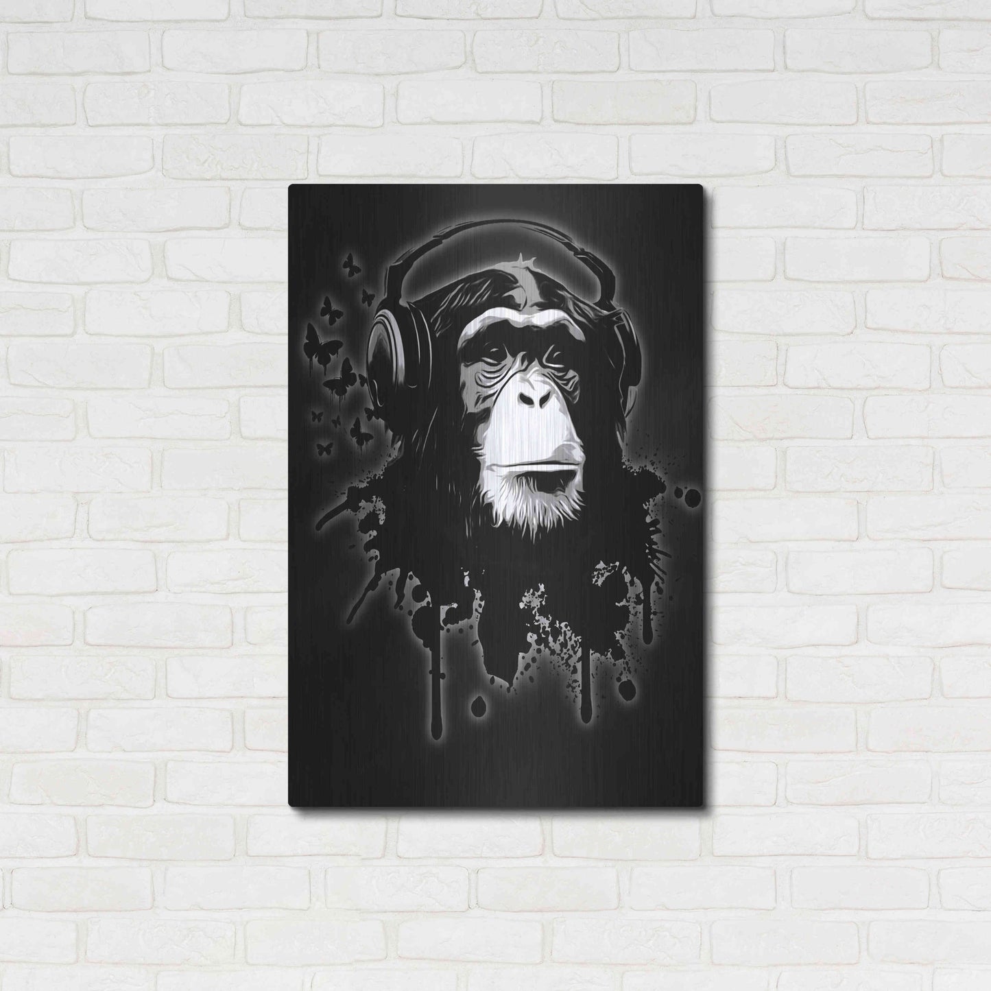 Luxe Metal Art 'Monkey Business Black' by Nicklas Gustafsson, Metal Wall Art,24x36