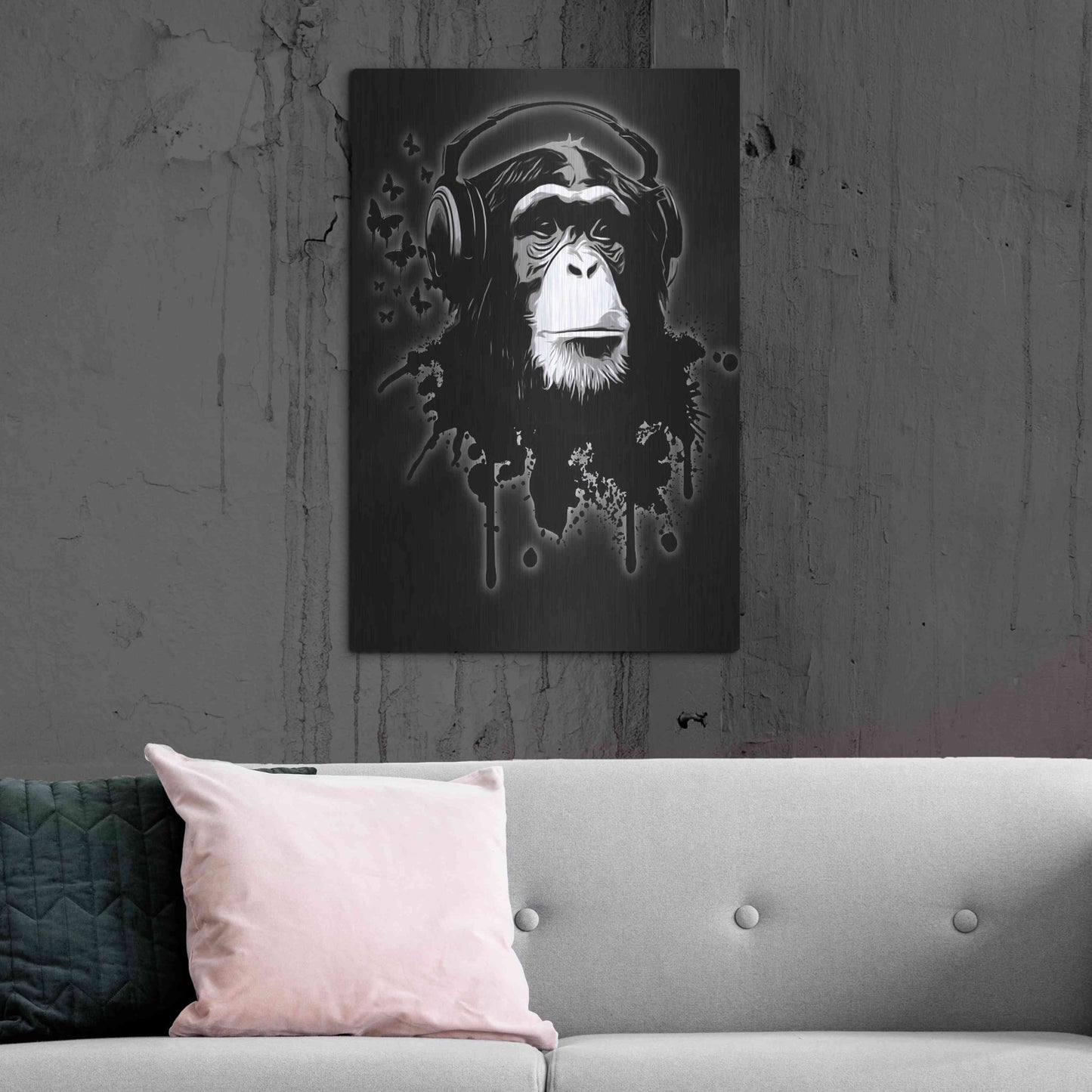 Luxe Metal Art 'Monkey Business Black' by Nicklas Gustafsson, Metal Wall Art,24x36