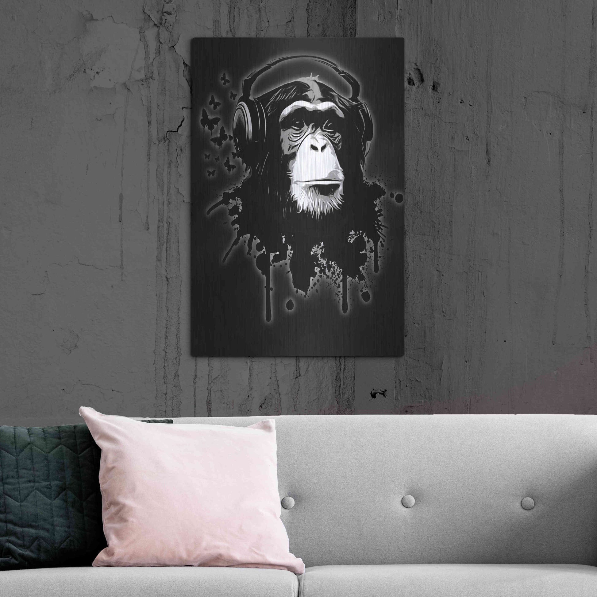 Luxe Metal Art 'Monkey Business Black' by Nicklas Gustafsson, Metal Wall Art,24x36