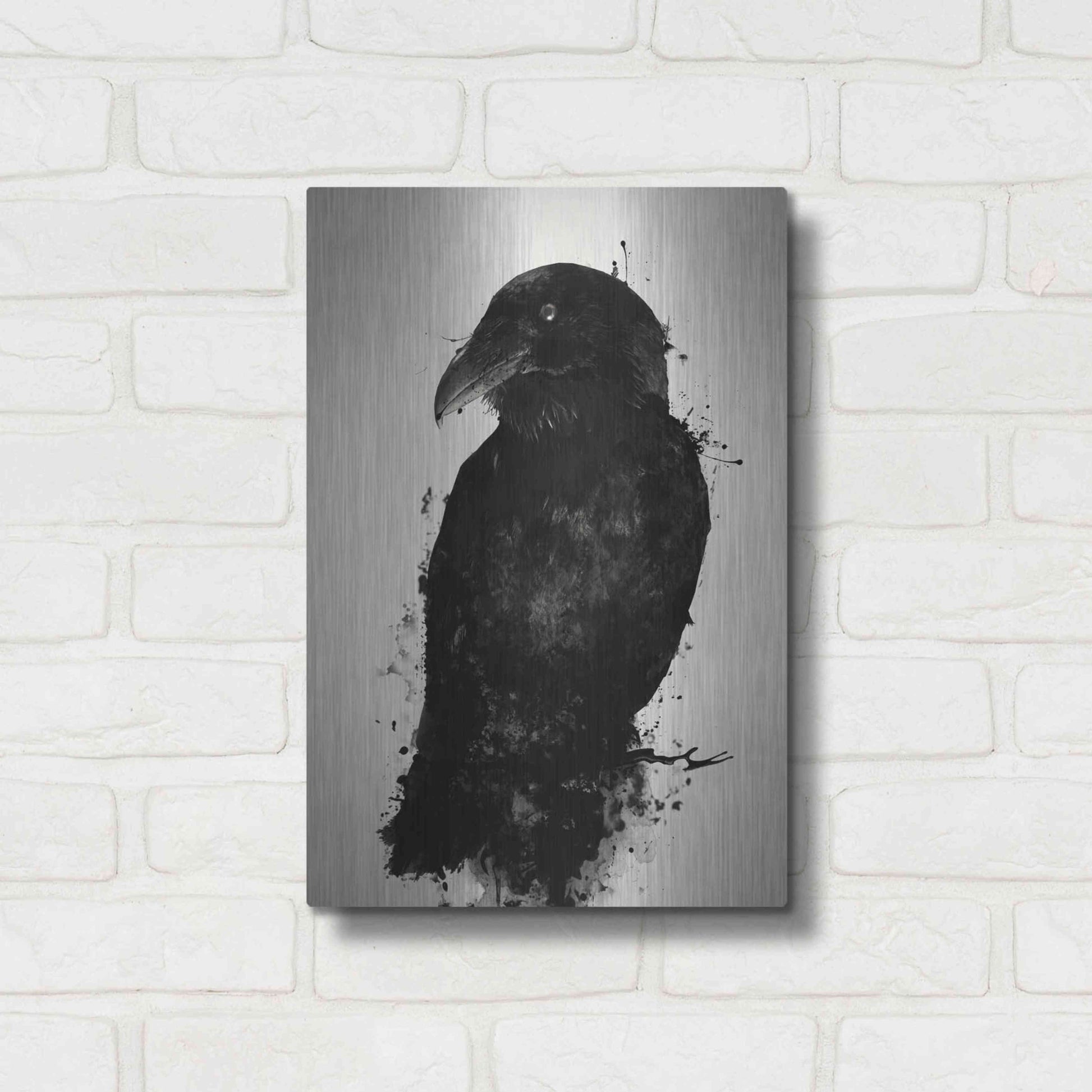 Luxe Metal Art 'The Raven' by Nicklas Gustafsson, Metal Wall Art,12x16