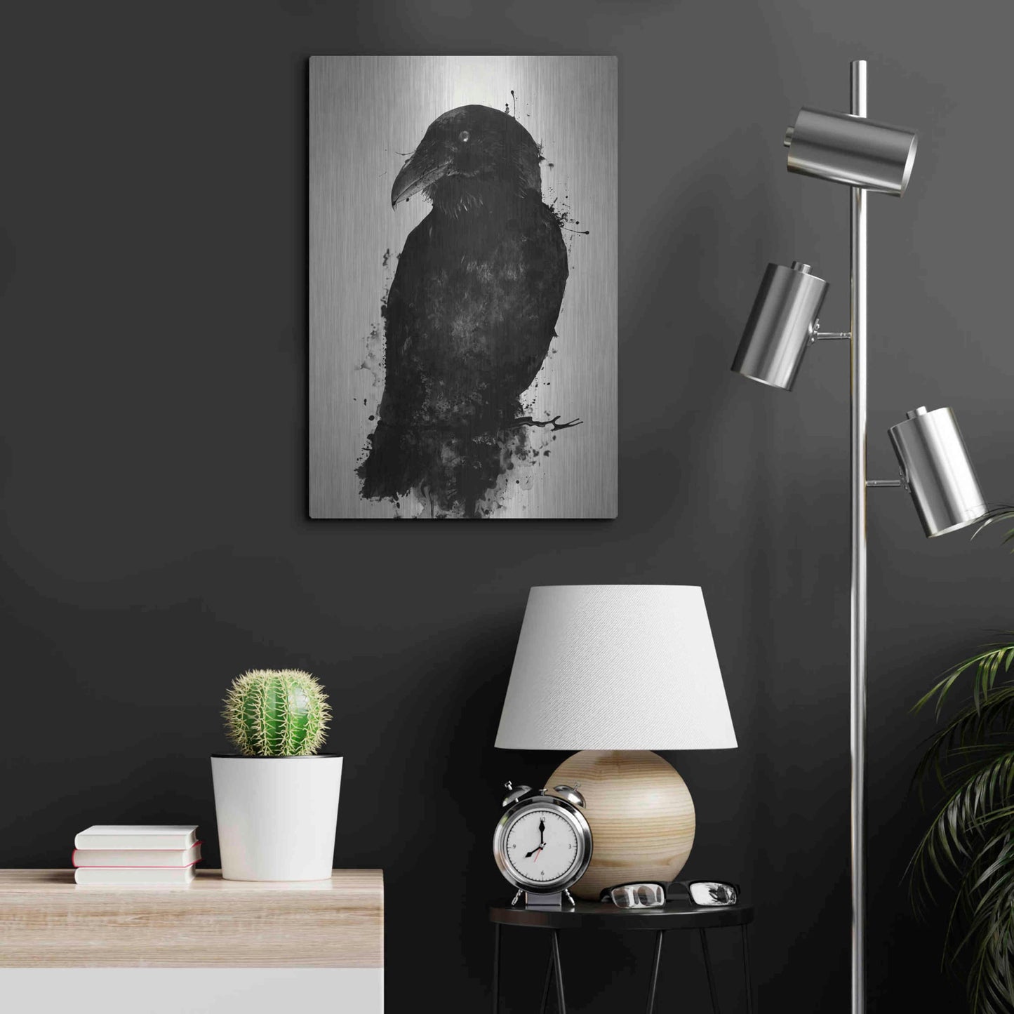 Luxe Metal Art 'The Raven' by Nicklas Gustafsson, Metal Wall Art,16x24