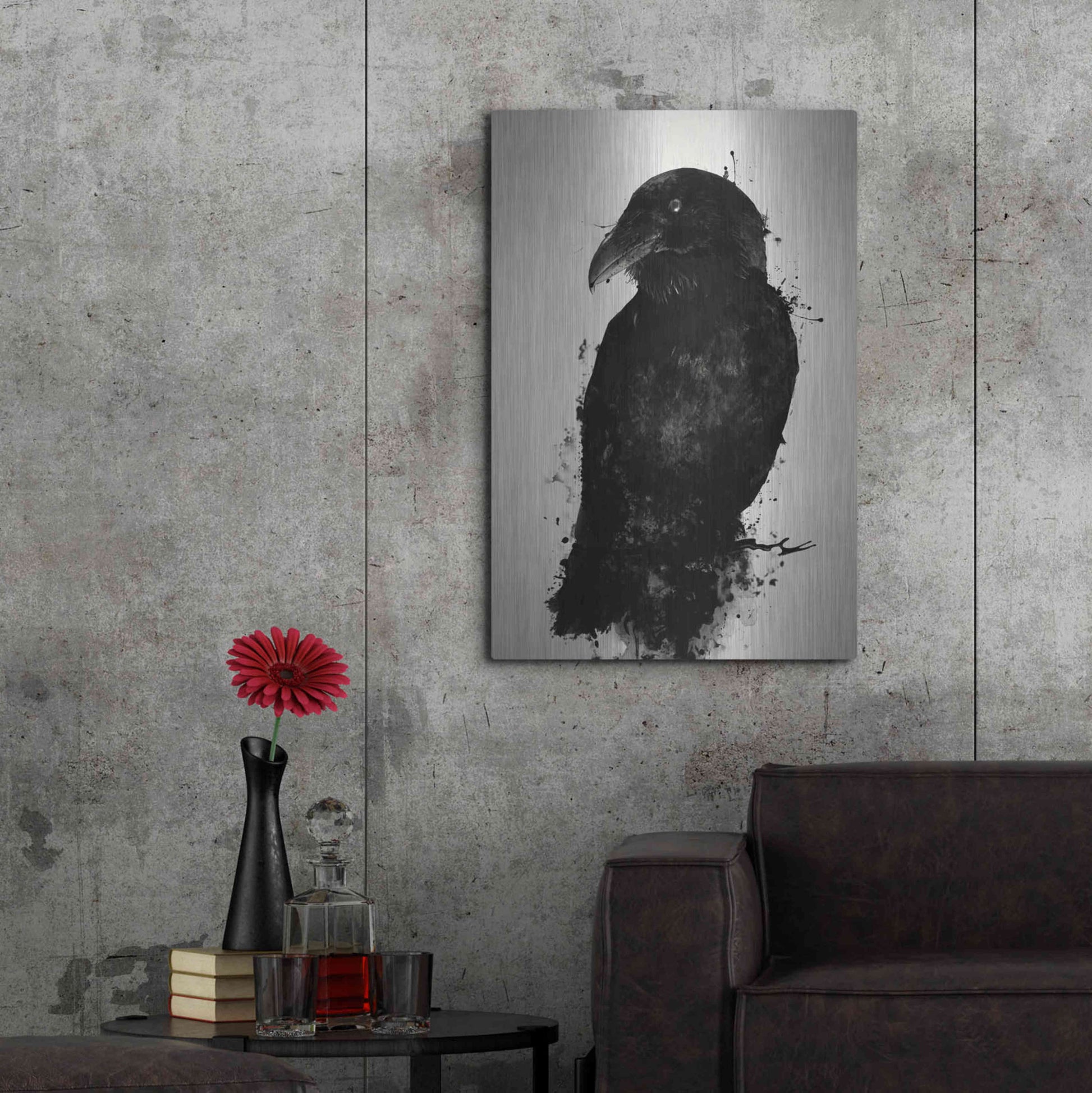 Luxe Metal Art 'The Raven' by Nicklas Gustafsson, Metal Wall Art,24x36