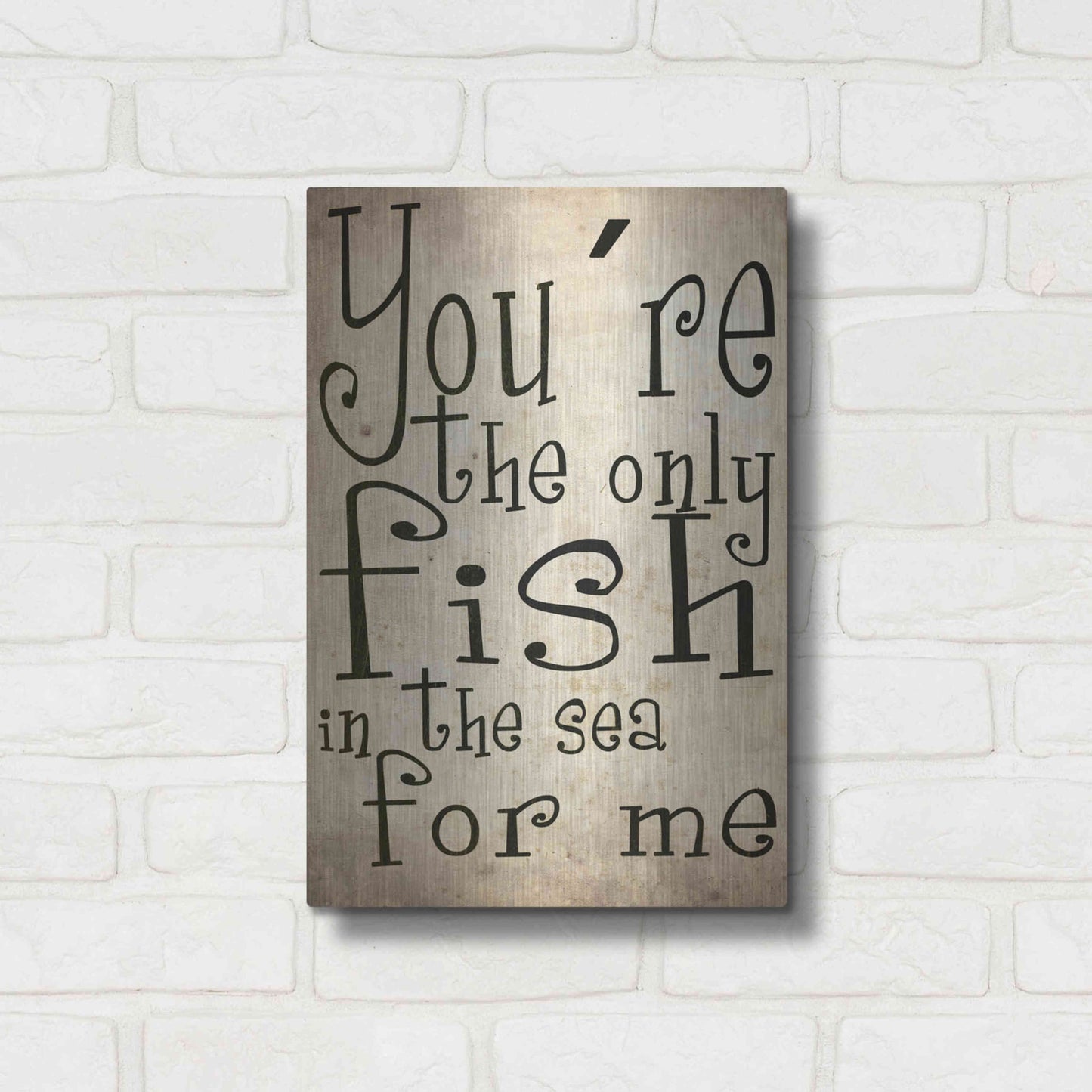 Luxe Metal Art 'You're The Only Fish In The Sea' by Nicklas Gustafsson, Metal Wall Art,12x16