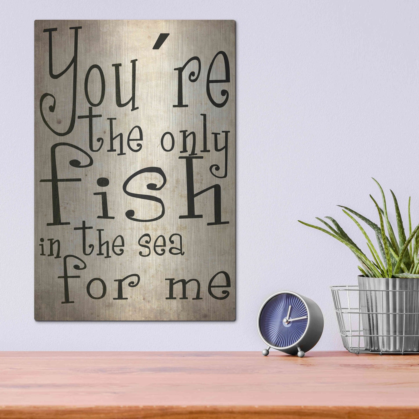 Luxe Metal Art 'You're The Only Fish In The Sea' by Nicklas Gustafsson, Metal Wall Art,12x16
