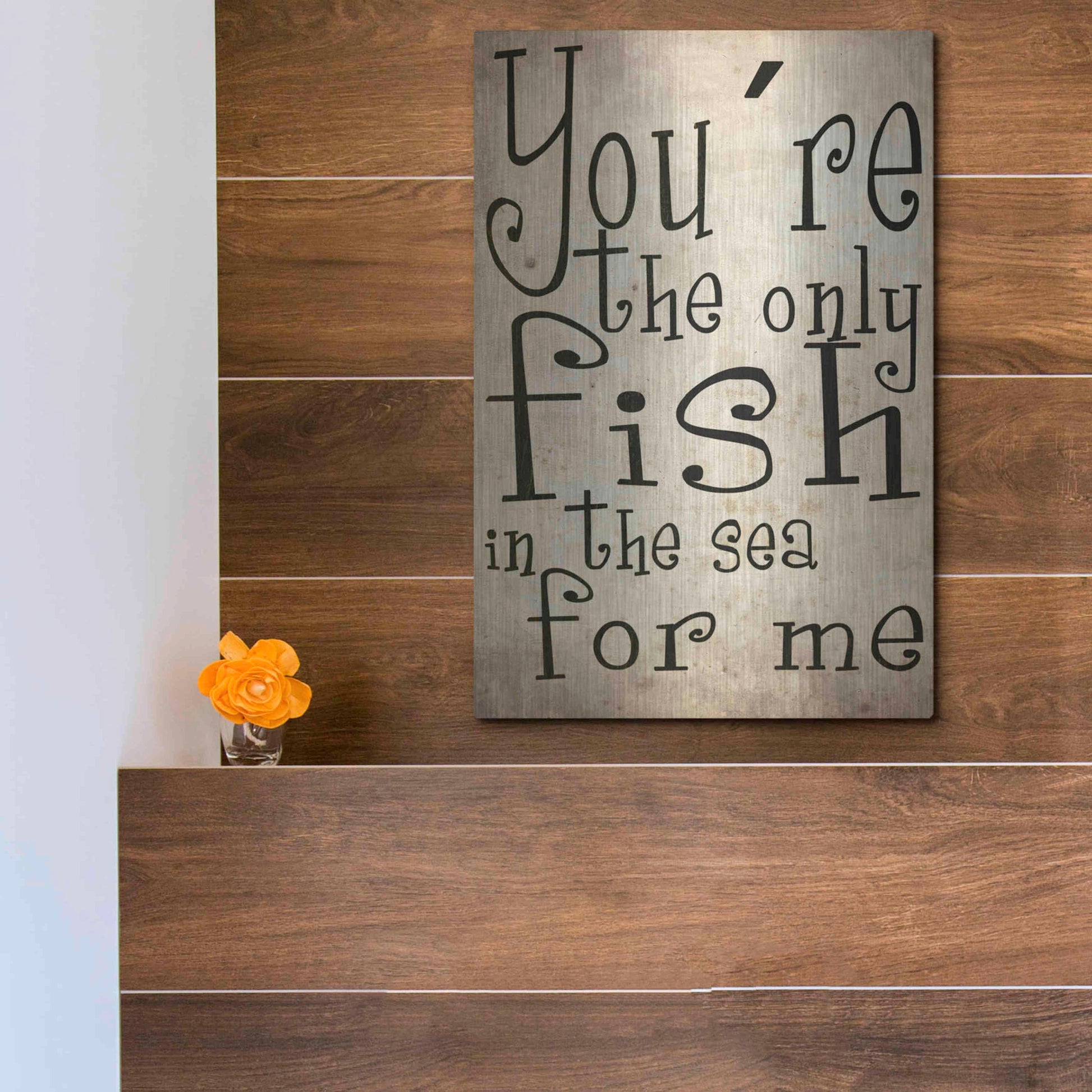 Luxe Metal Art 'You're The Only Fish In The Sea' by Nicklas Gustafsson, Metal Wall Art,12x16