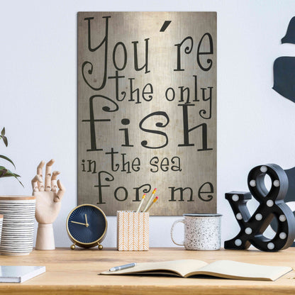 Luxe Metal Art 'You're The Only Fish In The Sea' by Nicklas Gustafsson, Metal Wall Art,12x16