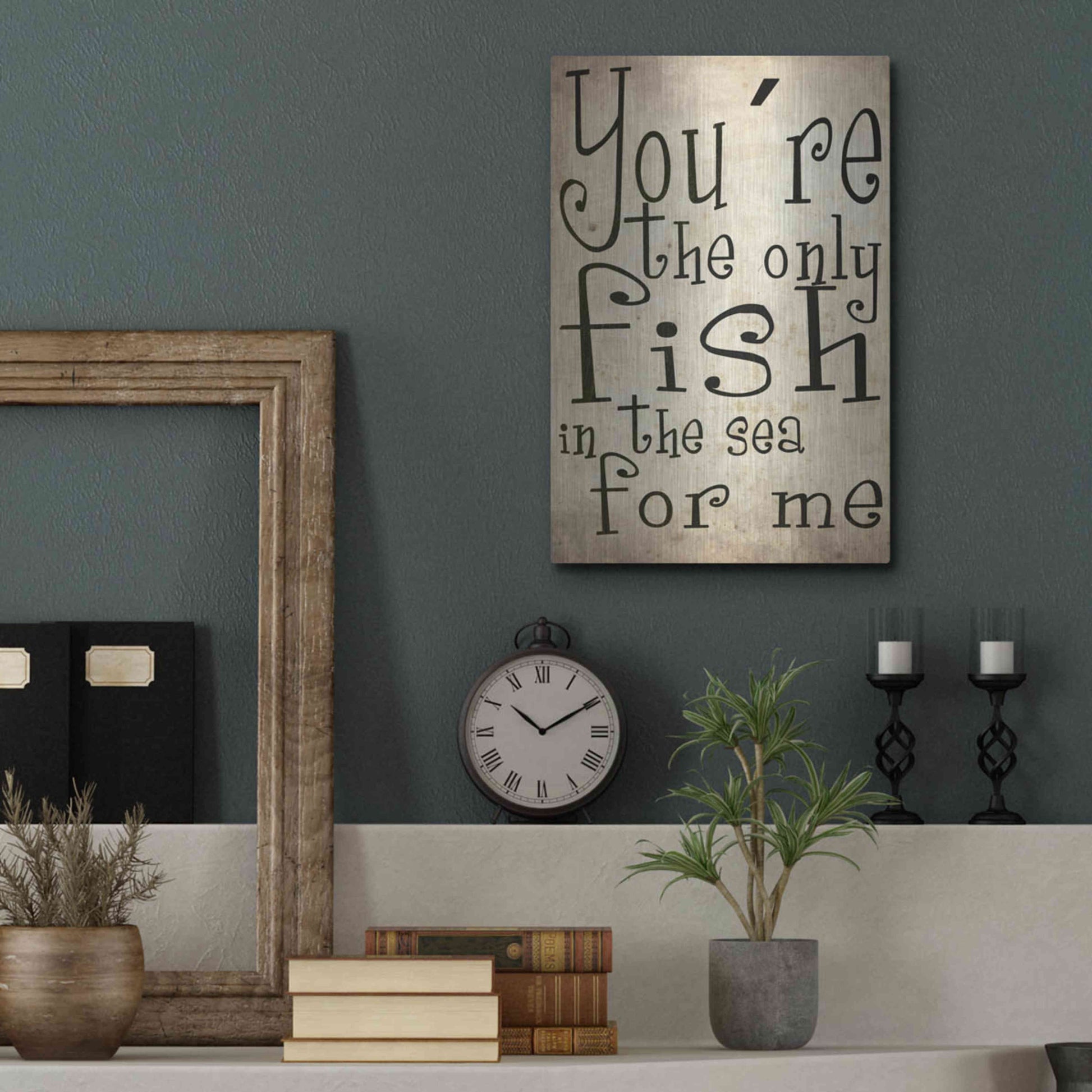 Luxe Metal Art 'You're The Only Fish In The Sea' by Nicklas Gustafsson, Metal Wall Art,12x16