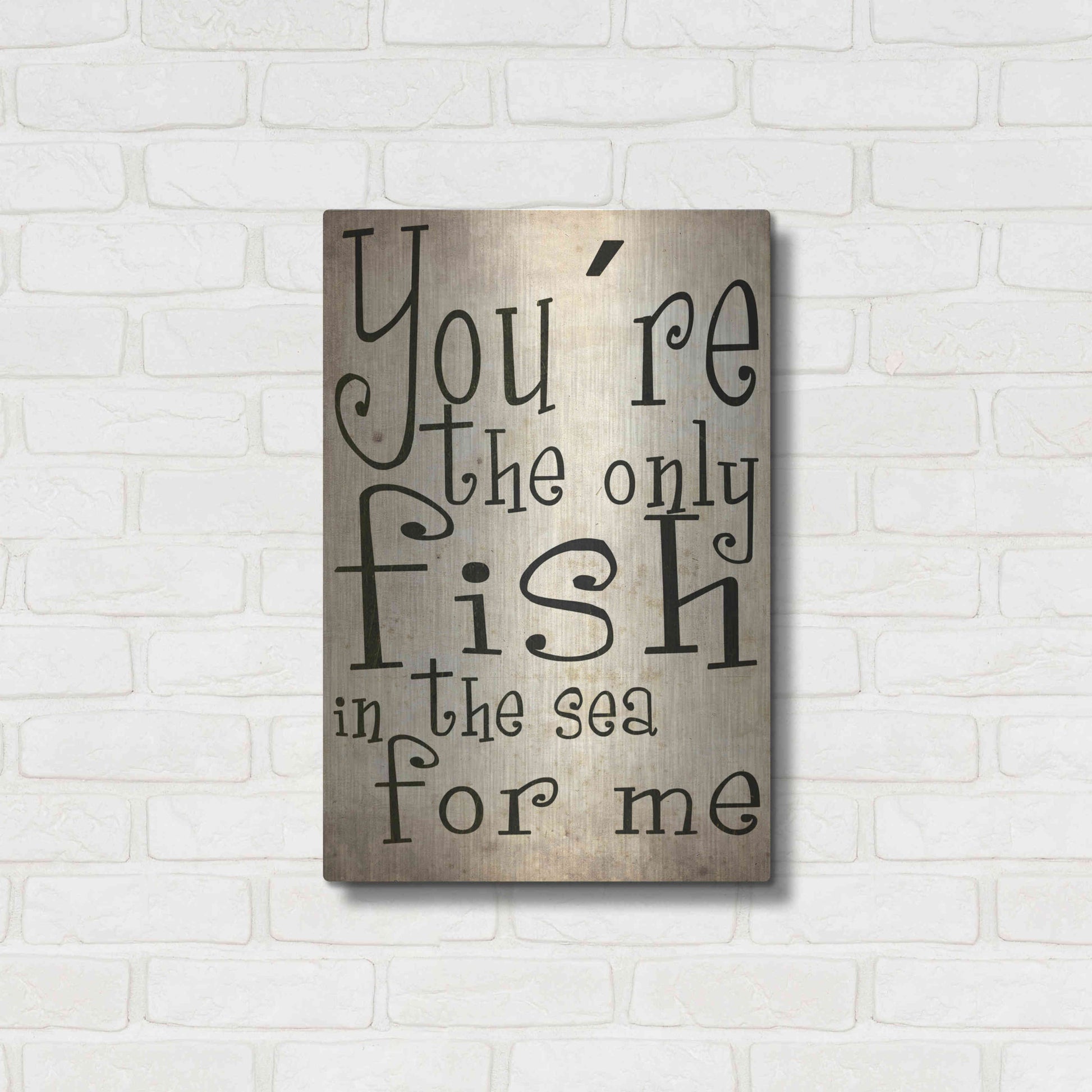 Luxe Metal Art 'You're The Only Fish In The Sea' by Nicklas Gustafsson, Metal Wall Art,16x24