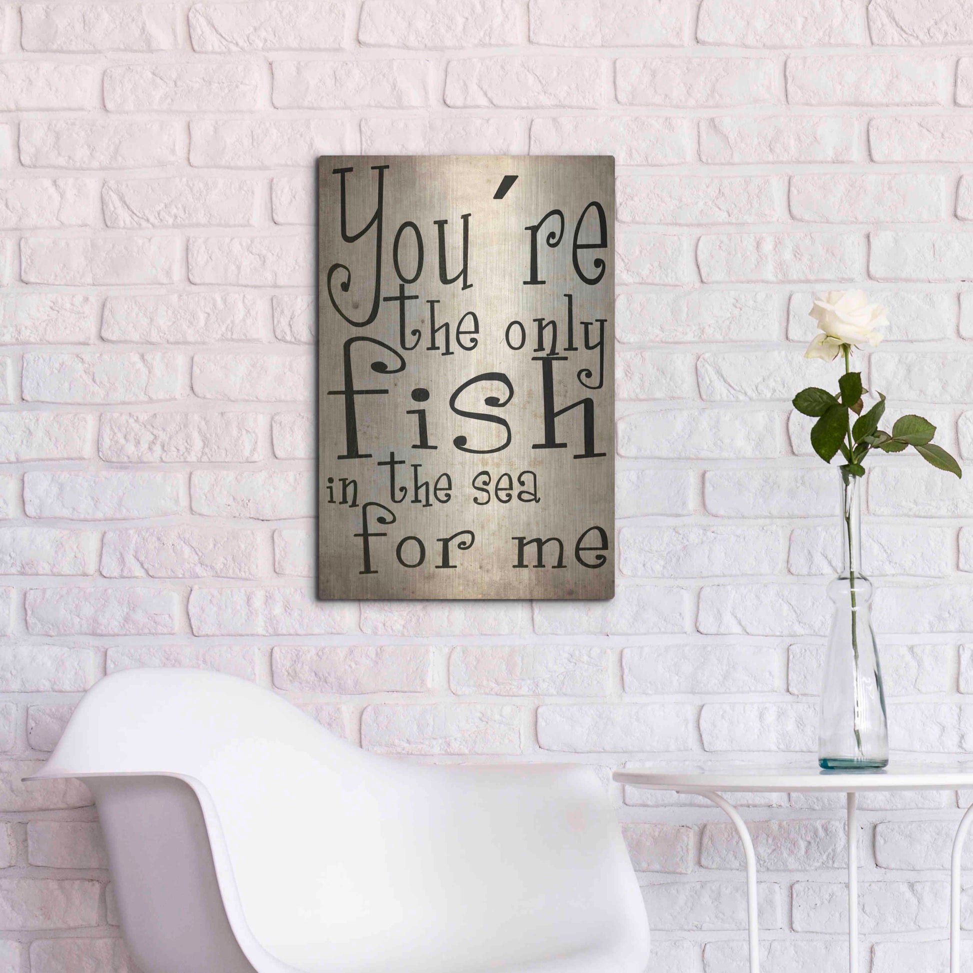 Luxe Metal Art 'You're The Only Fish In The Sea' by Nicklas Gustafsson, Metal Wall Art,16x24