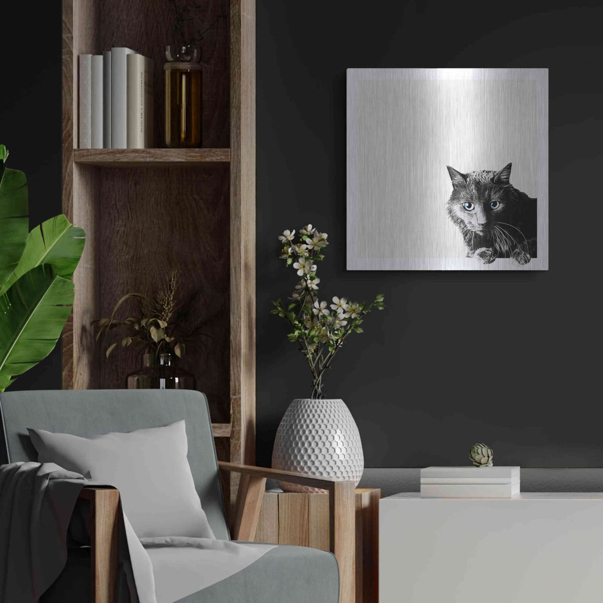 'Inquisitive' by Jon Bertelli – Metal Wall Art, 24x24 room view