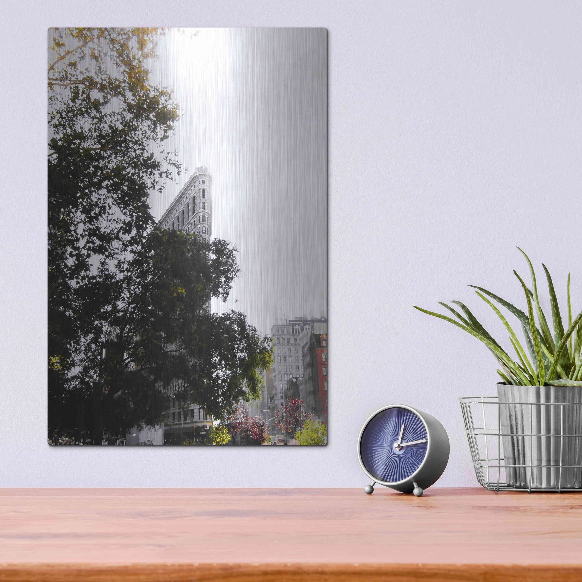 Luxe Metal Art 'Flatiron Autumn' by Nicklas Gustafsson, Metal Wall Art,12x16