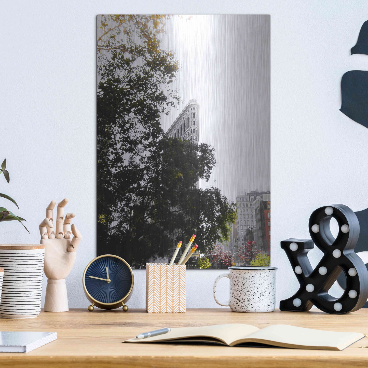 Luxe Metal Art 'Flatiron Autumn' by Nicklas Gustafsson, Metal Wall Art,12x16