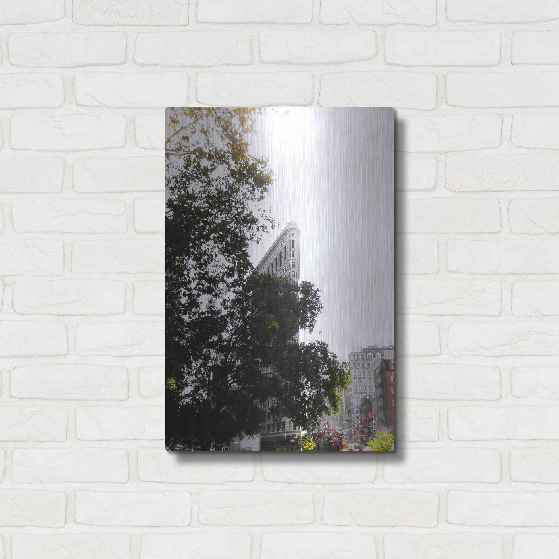 Luxe Metal Art 'Flatiron Autumn' by Nicklas Gustafsson, Metal Wall Art,16x24