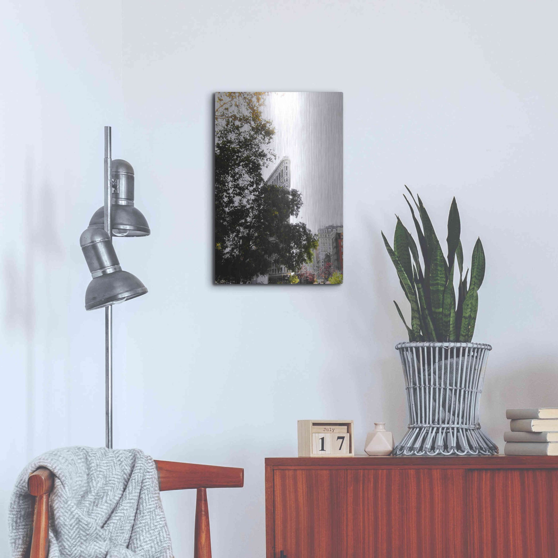 Luxe Metal Art 'Flatiron Autumn' by Nicklas Gustafsson, Metal Wall Art,16x24