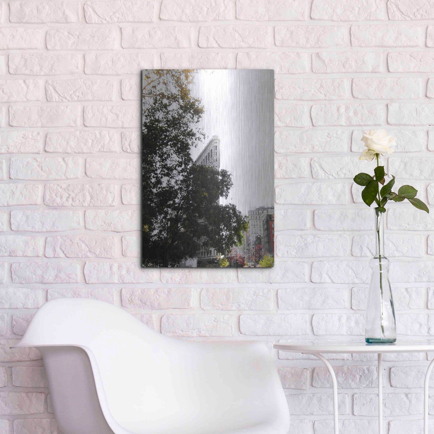 Luxe Metal Art 'Flatiron Autumn' by Nicklas Gustafsson, Metal Wall Art,16x24