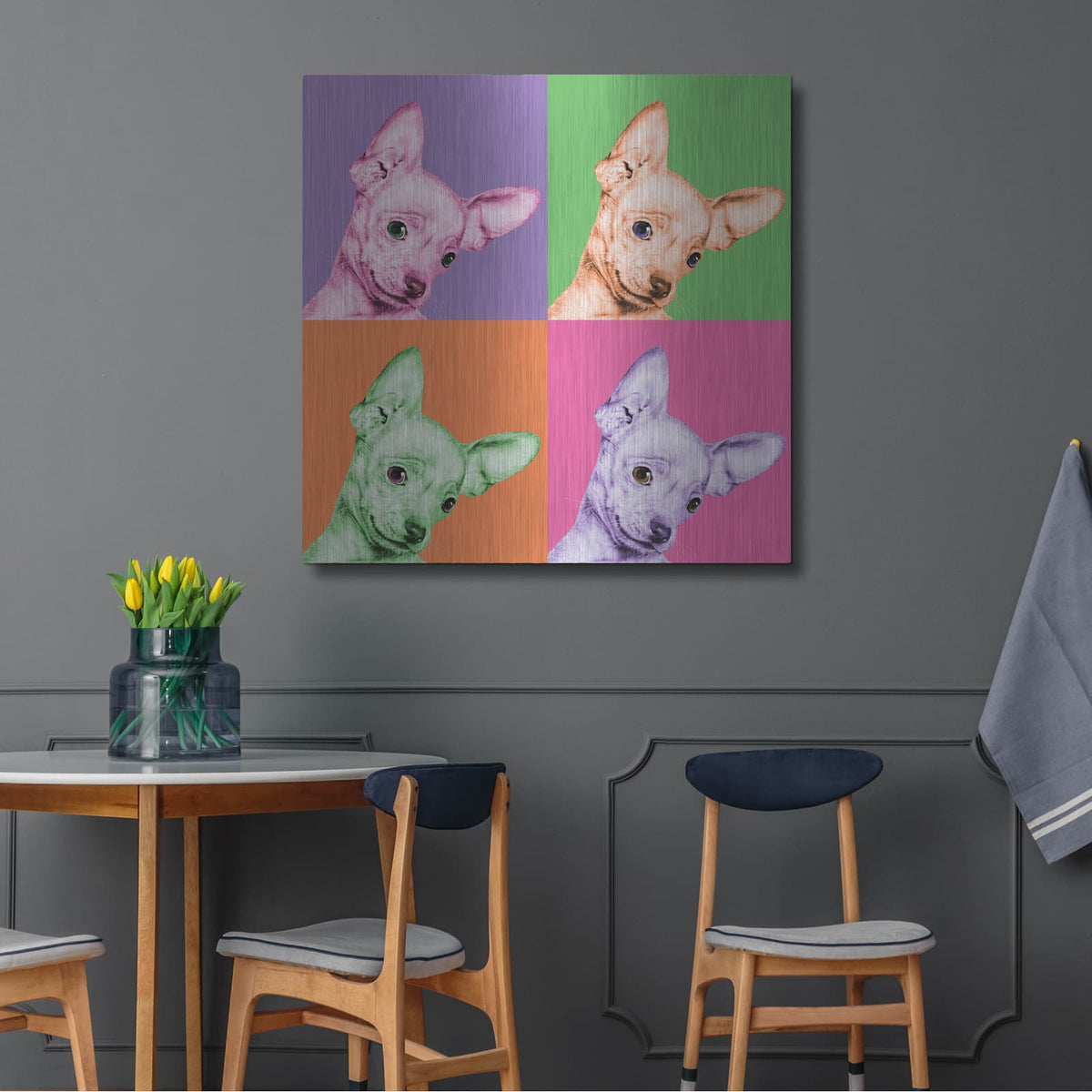 'Sweet Chihuahua Pop' by Jon Bertelli – Metal Wall Art, 36x36 room view