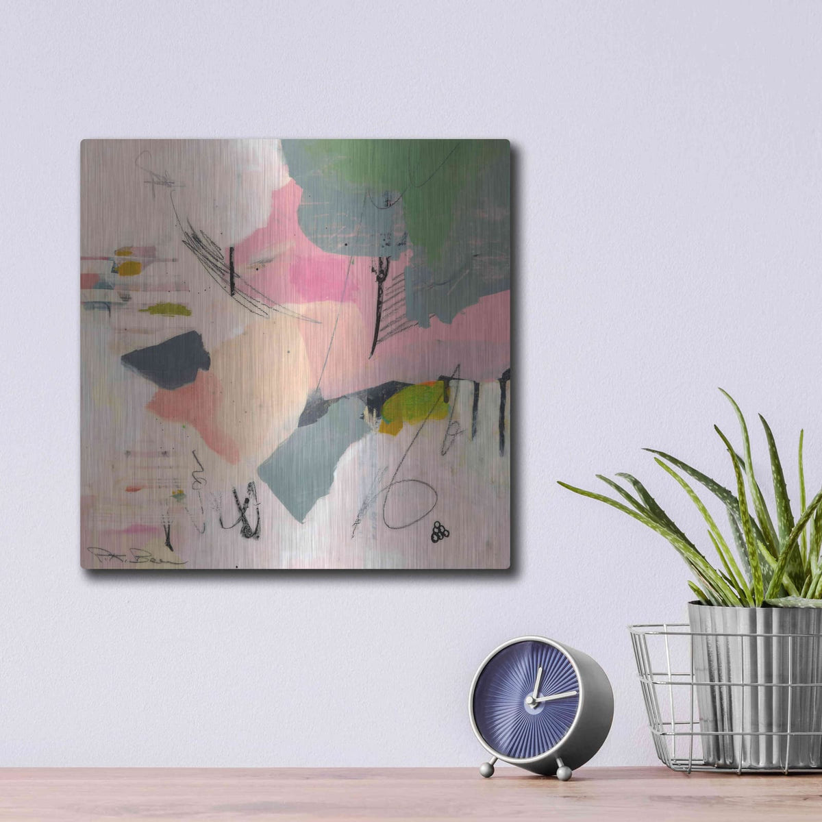 'Sylvan Zephyr No. 1' by Pamela Beer – Metal Wall Art, 12x12 room view