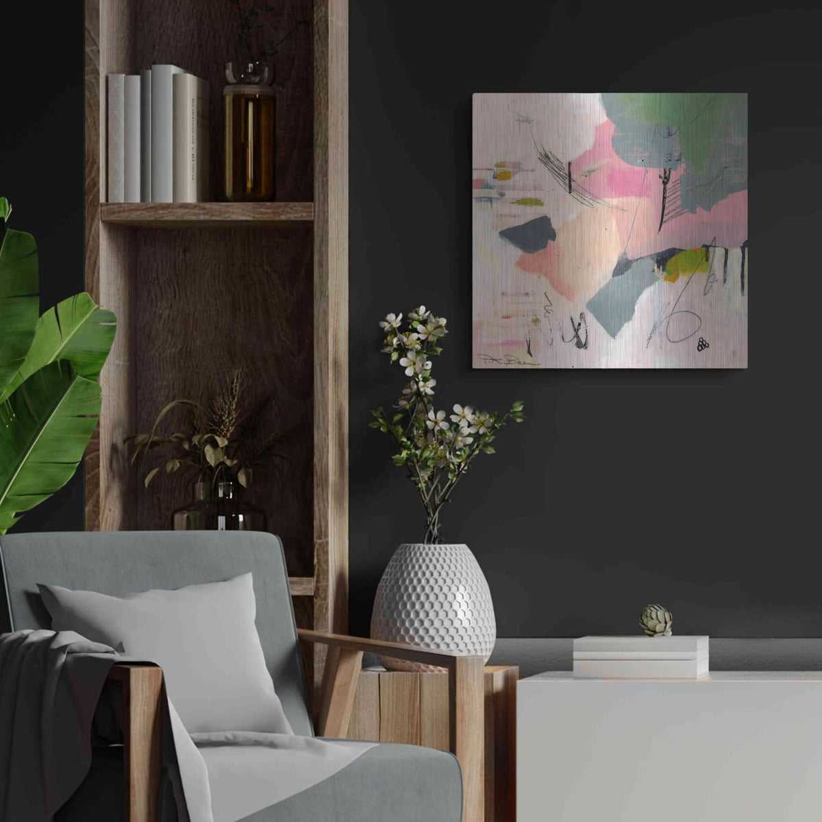'Sylvan Zephyr No. 1' by Pamela Beer – Metal Wall Art, 24x24 room view