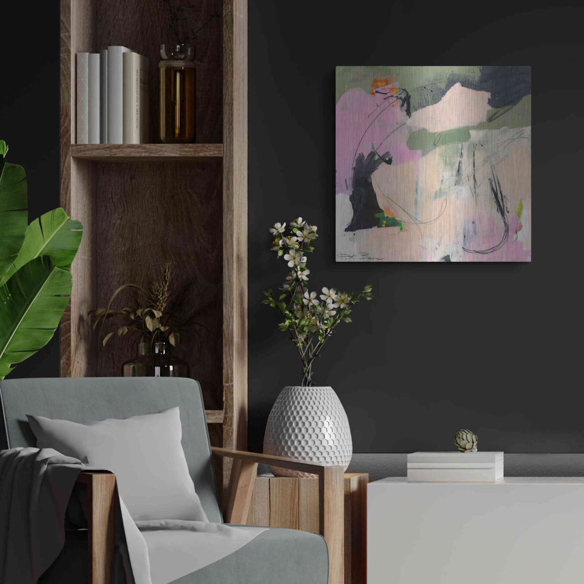 'Sylvan Zephyr No. 2' by Pamela Beer – Metal Wall Art, 24x24 room view