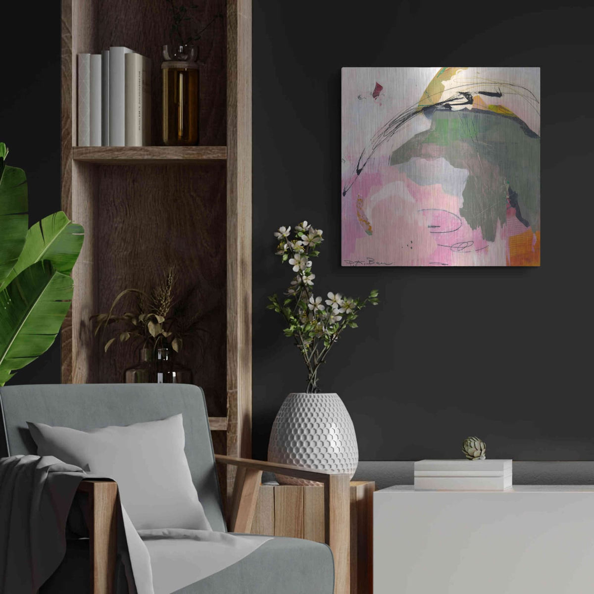 'Sylvan Zephyr No. 3' by Pamela Beer – Metal Wall Art, 24x24 room view
