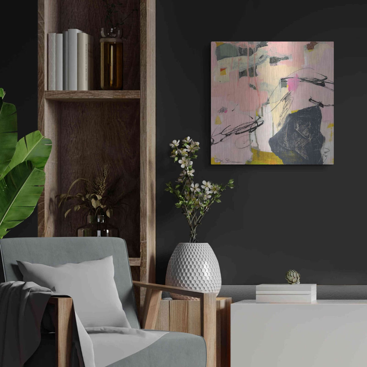 'Sylvan Zephyr No. 4' by Pamela Beer – Metal Wall Art, 24x24 room view