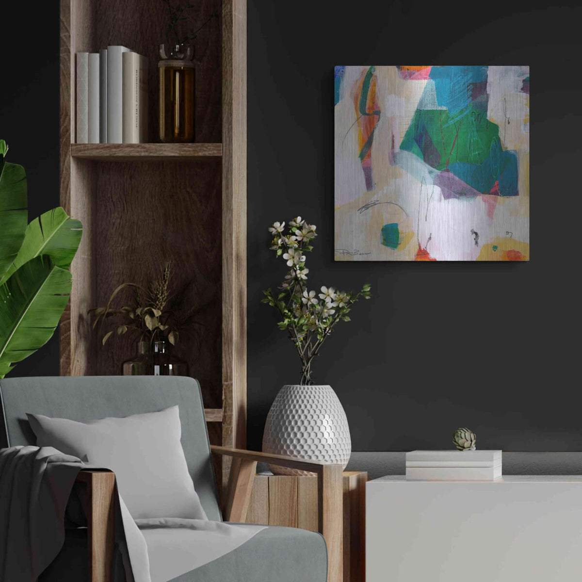 'Oide 4' by Pamela Beer – Metal Wall Art, 24x24 room view