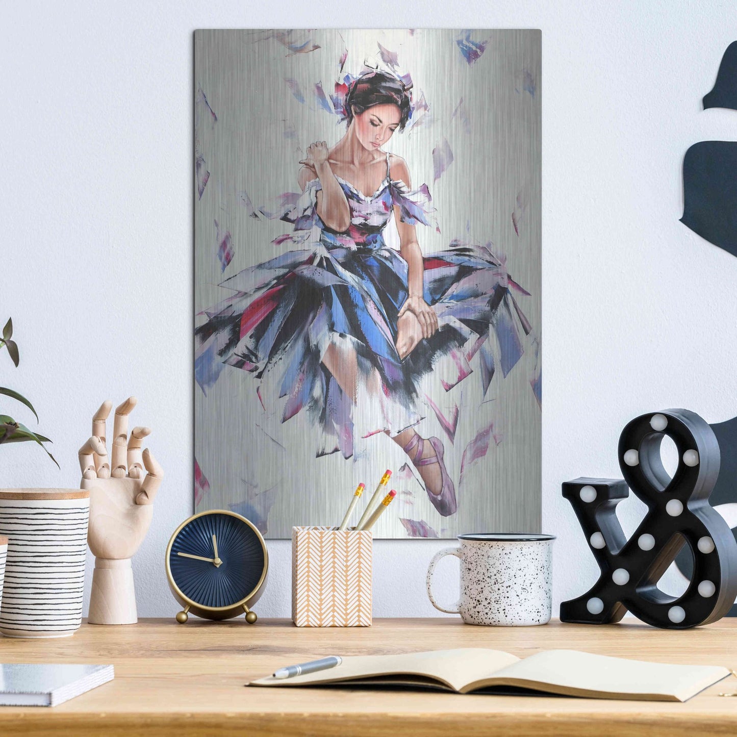 Luxe Metal Art 'Ballerina' by Alexander Gunin, Metal Wall Art,12x16