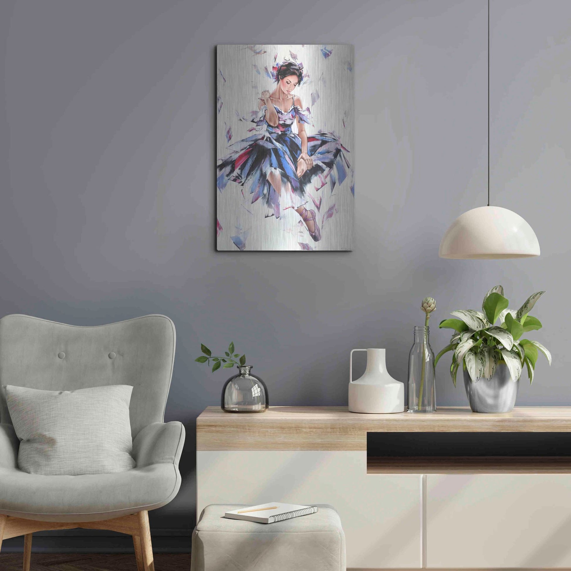 Luxe Metal Art 'Ballerina' by Alexander Gunin, Metal Wall Art,16x24