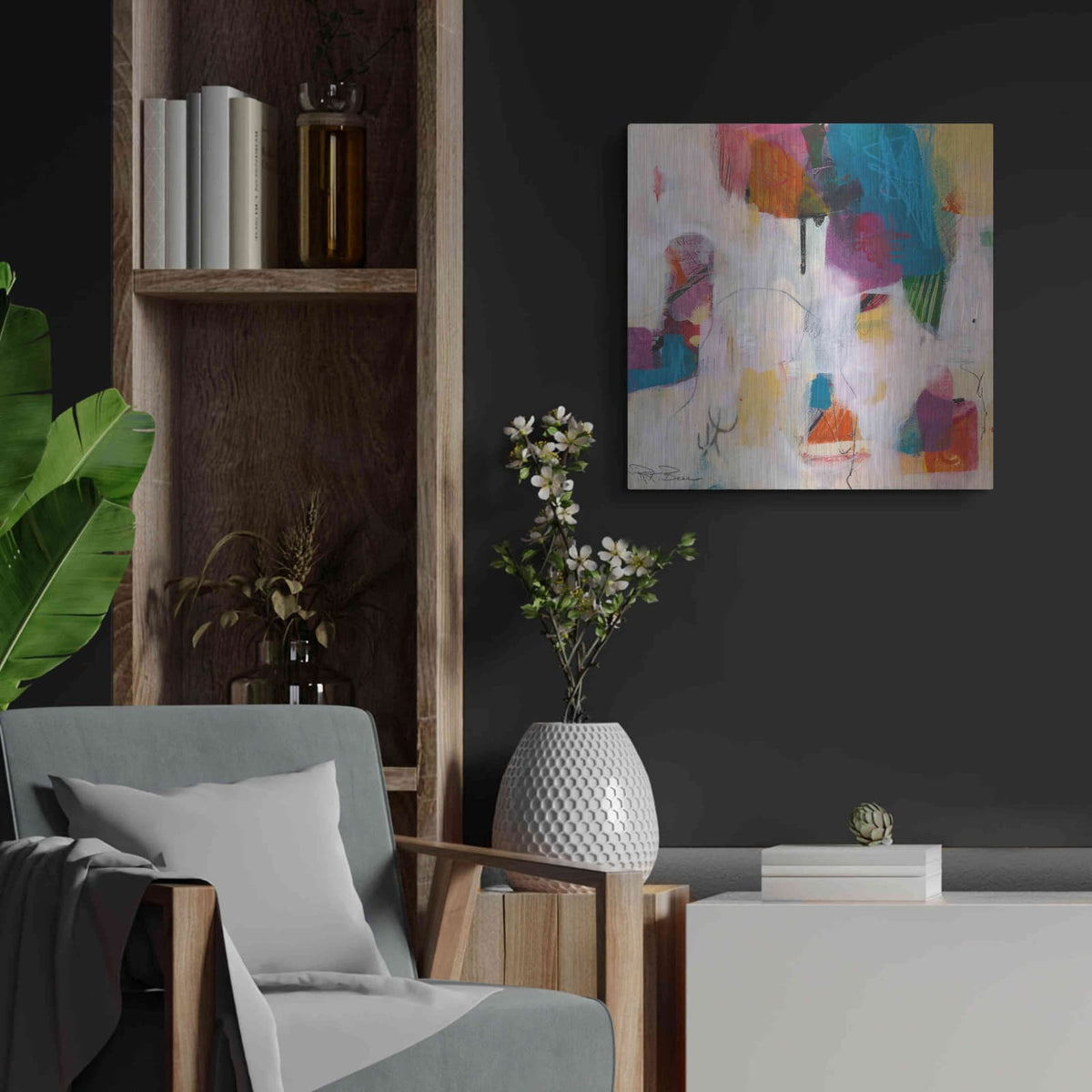 'Oide 5' by Pamela Beer – Metal Wall Art, 24x24 room view
