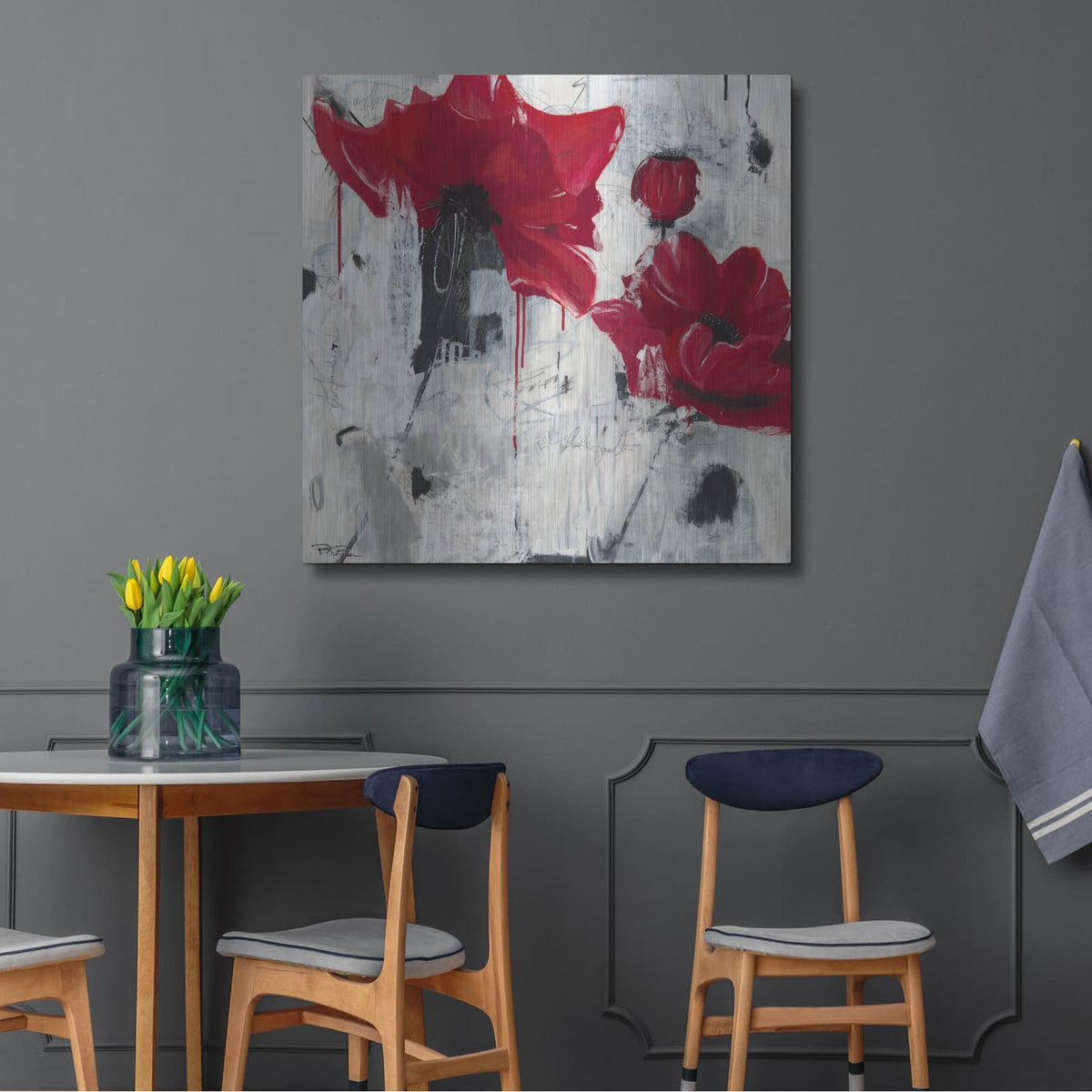 'Poppy Love' by Pamela Beer – Metal Wall Art, 36x36 room view