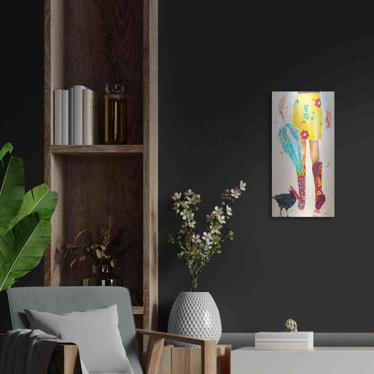 'Rainy Day Companions' by Pamela Beer – Metal Wall Art, 12x24 room view