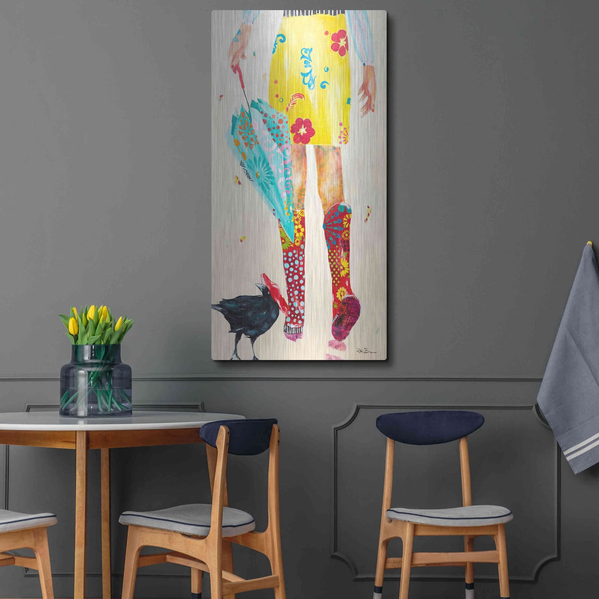 'Rainy Day Companions' by Pamela Beer – Metal Wall Art, 24x48 room view