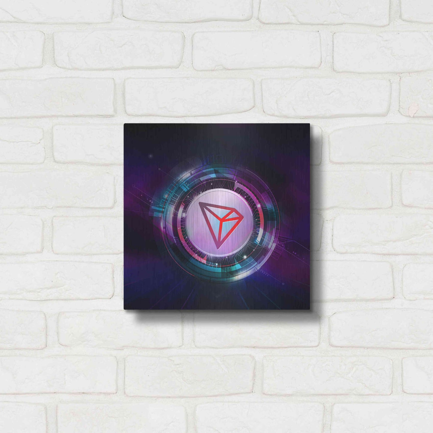 Luxe Metal Art 'TRX Tron Blockchain' by Epic Portfolio Metal Wall Art,12x12