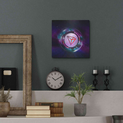 Luxe Metal Art 'TRX Tron Blockchain' by Epic Portfolio Metal Wall Art,12x12