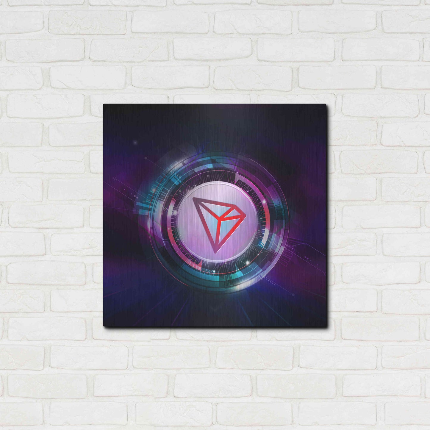 Luxe Metal Art 'TRX Tron Blockchain' by Epic Portfolio Metal Wall Art,24x24