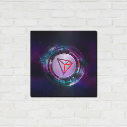 Luxe Metal Art 'TRX Tron Blockchain' by Epic Portfolio Metal Wall Art,24x24