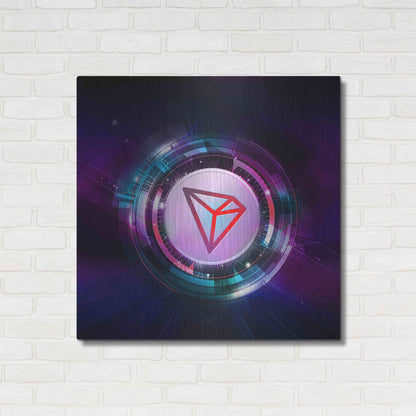 Luxe Metal Art 'TRX Tron Blockchain' by Epic Portfolio Metal Wall Art,36x36