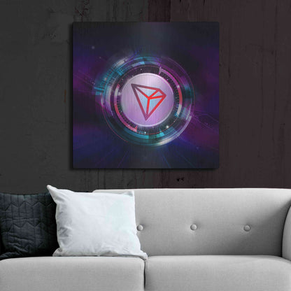 Luxe Metal Art 'TRX Tron Blockchain' by Epic Portfolio Metal Wall Art,36x36