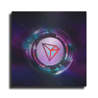 Luxe Metal Art 'TRX Tron Blockchain' by Epic Portfolio Metal Wall Art
