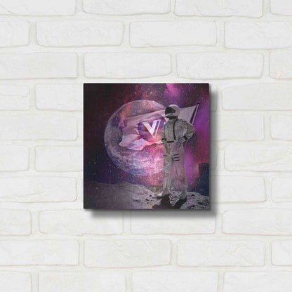 Luxe Metal Art 'Voyager to the Moon' by Epic Portfolio Metal Wall Art,12x12